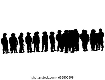 People of special police force on white background