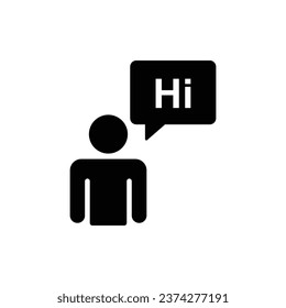 personas con burbuja de habla, chat, vector de icono de hi