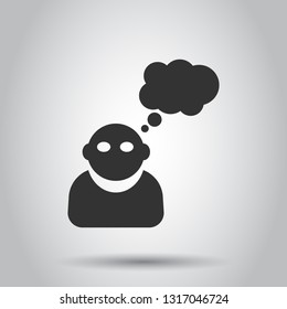 People with speech bubble icon in flat style. Business agreement vector illustration on white background. Partnership talk business concept.