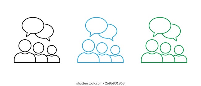 People with speech bubble icon set vector on white background. communication, talk, discussion, conversation, dialogue, message, chat, social, network, community, symbol. - Powered by Shutterstock - Get 15% off with code: PIKWIZARD15