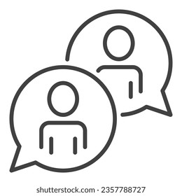 People in Speech Bubble vector Speaking concept linear icon or logo element