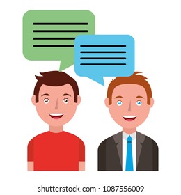 people with speech bubbles