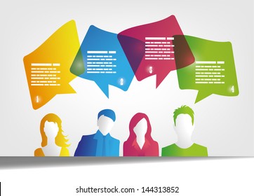 people and speech bubbles design
