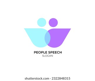 People speech logo icon bubble vector family chat communication community forum