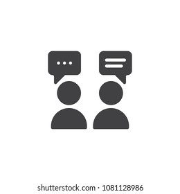 People with speech square vector icon. filled flat sign for mobile concept and web design. Forum chat simple solid icon. Dispute symbol, logo illustration. Pixel perfect vector graphics