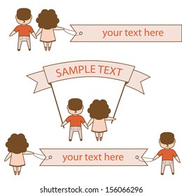 People with a speech tape (vector)