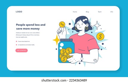 People spend less and save more money as a inflation expectations cycle part. Economics crisis and value of money decline implications. Flat vector illustration