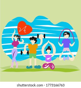 The people sport activity vector image for Healthy  content.
