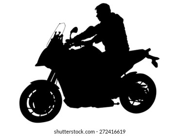 People and sport bike on white background