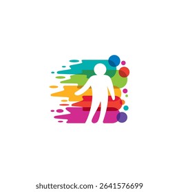 People sport logo colorful, logo of people with colorful spirit