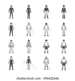 People and Sport Player icon set for infographics