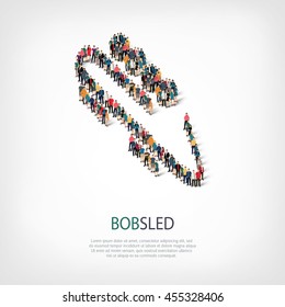 people sports bobsled vector