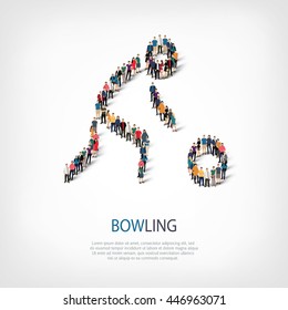 people sports bowling vector