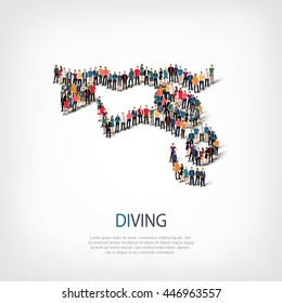 people sports diving vector