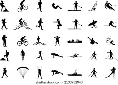 People Sports Icon Silhouette Vector