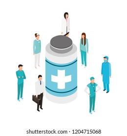 people staff medical bottle medicine