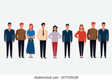 people stand flat design vector illustration