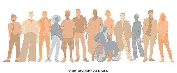 La gente se mantiene unida. Ilustración vectorial plana.