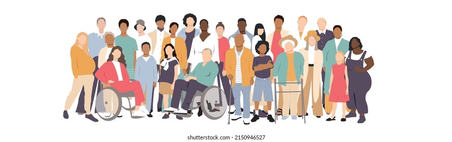 People Stand Side By Side Together Stock Vector (Royalty Free ...