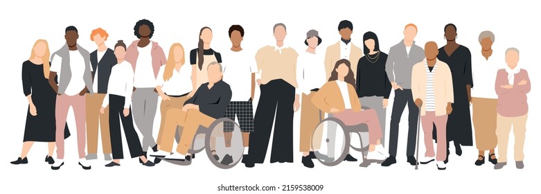 People Stand Side By Side Together Stock Vector (Royalty Free ...