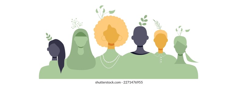 La gente se mantiene unida. Ilustración vectorial plana.	