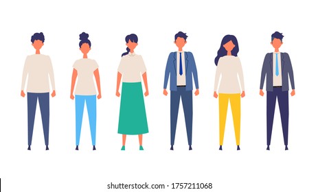 People are standing. Concept for the business and social issues illustration. Vector illustration in flat style.