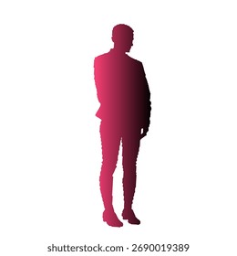 Vector de silueta degradada de pie de Personas