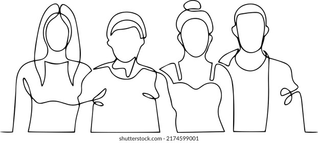 People Standing Next Each Other One Stock Vector Royalty Free