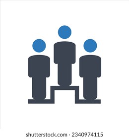People standing on a platform icon