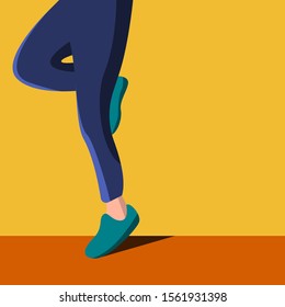People standing with one foot vector illustration