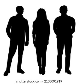 people standing silhouette isolated vector