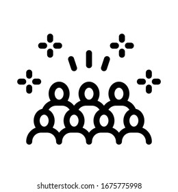 People in Stands Icon Vector. Outline People in Stands Sign. Isolated Contour Symbol Illustration