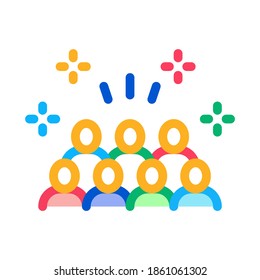 People in Stands Icon Vector. Outline People in Stands Sign. Isolated Contour Symbol Illustration