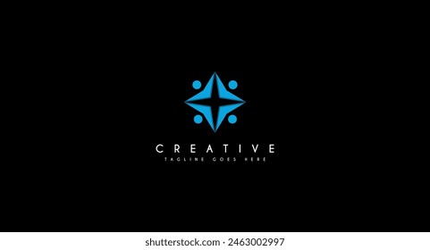 People star community logo design vector illustration.