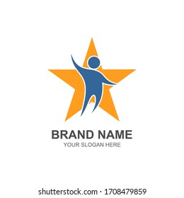 People and star logo design