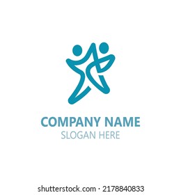 Vector de combinación de diseño de logotipo People Star