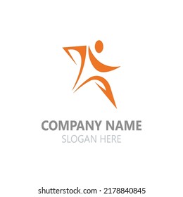Vector de combinación de diseño de logotipo People Star
