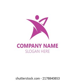 People Star logo design concept combination template vector