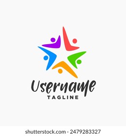 Ranbow Star Logo Design Vorlage 