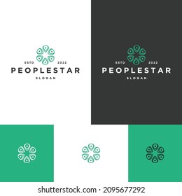 People Star logo icon design template