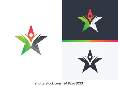 people star logo icon vector isolated