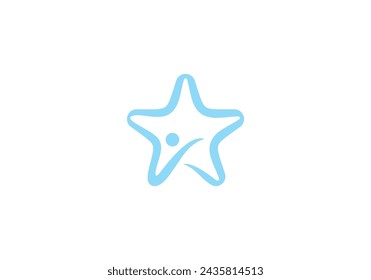 people with star logo. success children education symbol icon design