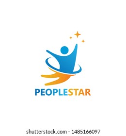 People Star Logo Template Design Vector, Emblem, Design Concept, Creative Symbol, Icon