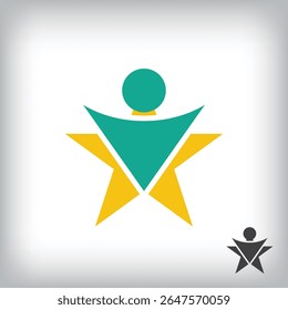 People star success, leader logo design template illustration. Identity design for company.