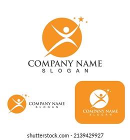 People Star success logo  icon Template vector illustration design