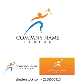 People star success logo and symbol vector