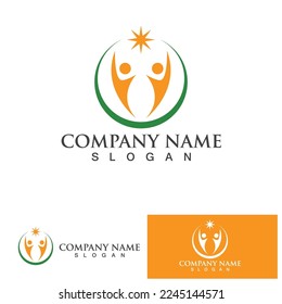 People star success logo and symbol vector