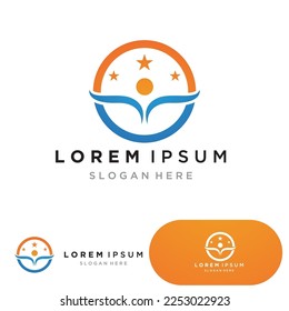 People star success logo and symbol vector
