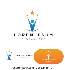 People star success logo and symbol vector