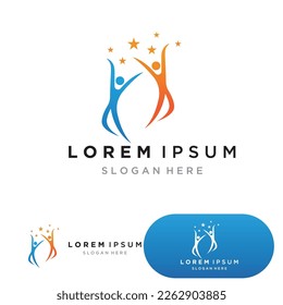 People star success logo and symbol vector